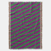 Groene en Paarse strips Deken (Voorkant Verticaal)