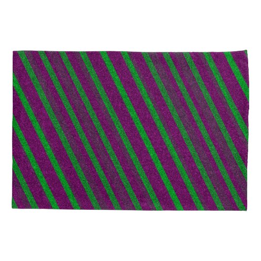 Groene en Paarse strips Kussensloop (Achterkant-Links)