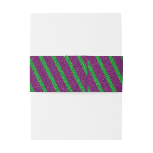 Groene en Paarse strips Uitnodigingen Wikkel (Achterkant Voorbeeld)