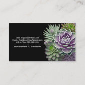 Groene en Paarse Succulenten Tuinachtige Planten Visitekaartje (Achterkant)