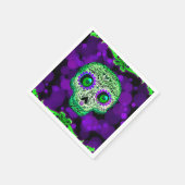 Groene en Paarse Suiker-halloween Partij Servet (Hoek)