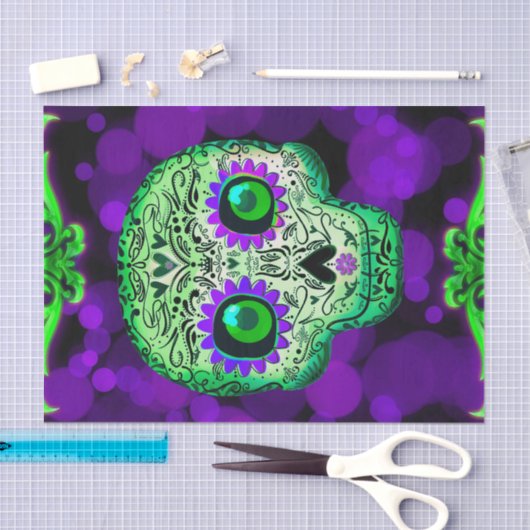 Groene en Paarse Suiker-halloween Partij Tissuepapier (Craft)