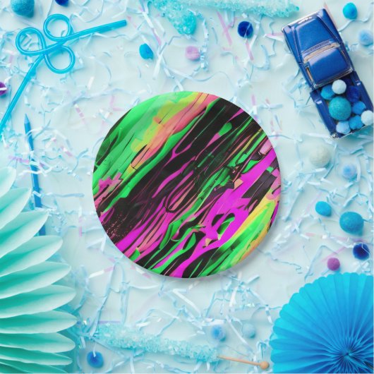 Groene en Paarse Swirl Art Bord (Feest)