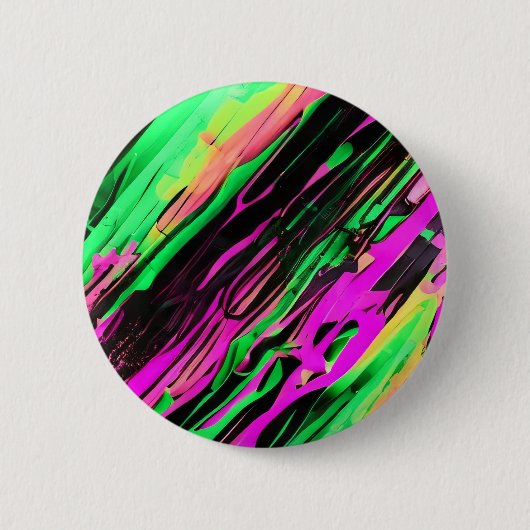 Groene en Paarse Swirl Art Ronde Button 5,7 Cm (Voorkant)