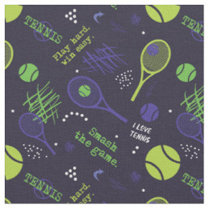 💚 Groene en 💜 paarse Tennis patroon, aangepa Stof