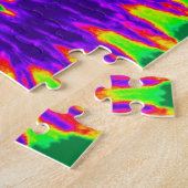 Groene en paarse Tie Dye spiraal Legpuzzel (Zijkant)