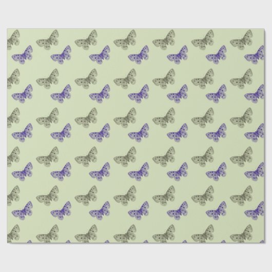 Groene en Paarse Vlinders Cadeaupapier (Vlak)