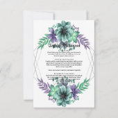 Groene en Paarse Waterverf Bloemen Veiligheidsmaat Bedankkaart (Voorkant)