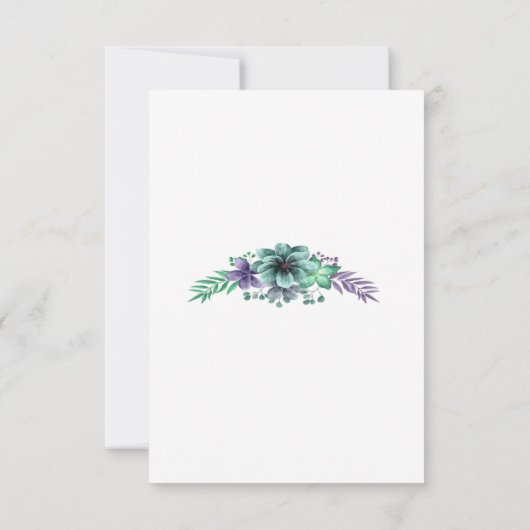 Groene en Paarse Waterverf Bloemen Veiligheidsmaat Bedankkaart (Achterkant)