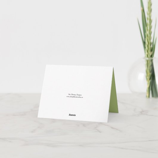 Groene en Paarse Waterverf Floral Bedankkaart (Achterkant)