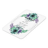 Groene en Paarse Waterverf Floral sparen de datum Magneet (Linkerzijde)