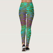 Groene en paarse Zebra print Leggings (Achterkant)