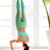 Groene en paarse Zebra print Leggings