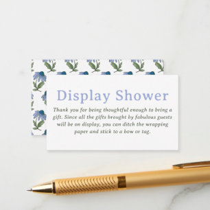 Groene en Periwinkle Blauwe Display Douche Informatiekaartje