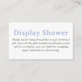 Groene en Periwinkle Blauwe Display Douche Informatiekaartje (Voorkant)