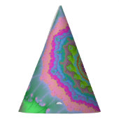 Groene en Perzige Fractal Birthday Feesthoedjes (Links)