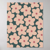 Groene en perzik retro bloem