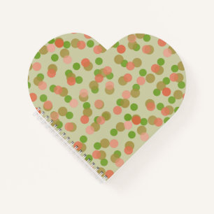 Groene en perzikroze polka stippen notitieboek