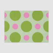 GROENE EN PINK GROTE POLKA DOTS TISSUEPAPIER (Voorkant)