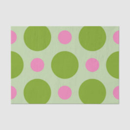 GROENE EN PINK GROTE POLKA DOTS TISSUEPAPIER
