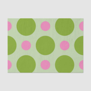 GROENE EN PINK GROTE POLKA DOTS TISSUEPAPIER