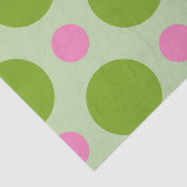 GROENE EN PINK GROTE POLKA DOTS TISSUEPAPIER (Detail)