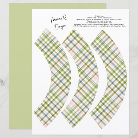 GROENE EN PINKPLAIDE KAPITENWRAPPEN (Voorkant / Achterkant)