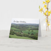 Groene en Pleasant Land Birthday Kaart (Gele Bloem)