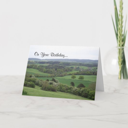 Groene en Pleasant Land Birthday Kaart (Voorkant)