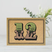 Groene en pruimkleurige westerse tafelnummerkaarte kaart (Staand voorkant)