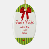 Groene en Rode Aangepaste Versielijking Keramisch Ornament (Rechts)