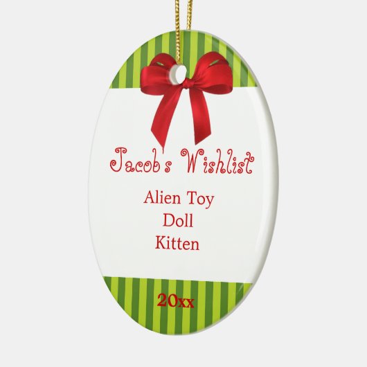 Groene en Rode Aangepaste Versielijking Keramisch Ornament (Links)