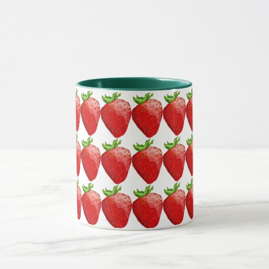 Groene en Rode Aardbeien Koffie Mok (Midden)