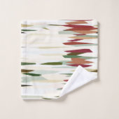 groene en rode Abstracte strepen Bad Handdoek (Wasdoekje)