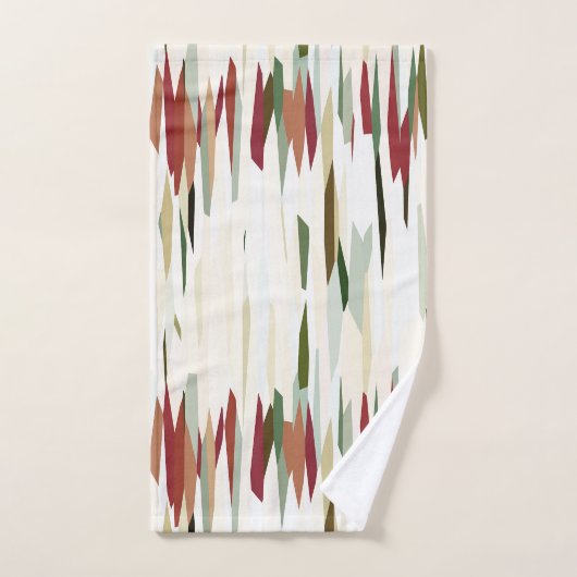 groene en rode Abstracte strepen Bad Handdoek (Handdoek)