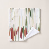 groene en rode Abstracte strepen Bad Handdoek (Wasdoekje)
