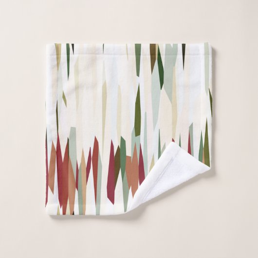 groene en rode Abstracte strepen Bad Handdoek (Wasdoekje)