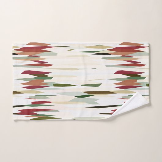 groene en rode Abstracte strepen Bad Handdoek (Handdoek)