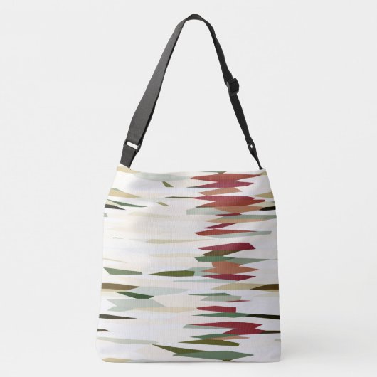 groene en rode Abstracte strepen Crossbody Tas (Achterkant)