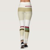 groene en rode Abstracte strepen Leggings (Achterkant)