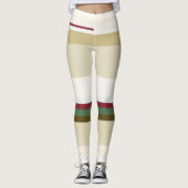 groene en rode Abstracte strepen Leggings (Voorkant)