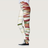 groene en rode Abstracte strepen Leggings (Links)
