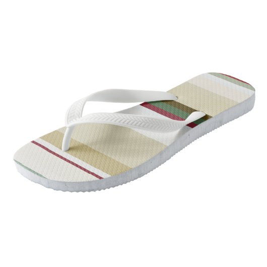 groene en rode Abstracte strepen Teenslippers (Schuin)