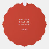 Groene en rode aquarel gelukkige fringe cirkel ornament kaart (Achterkant)