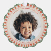 Groene en rode aquarel gelukkige fringe cirkel ornament kaart (Voorkant)