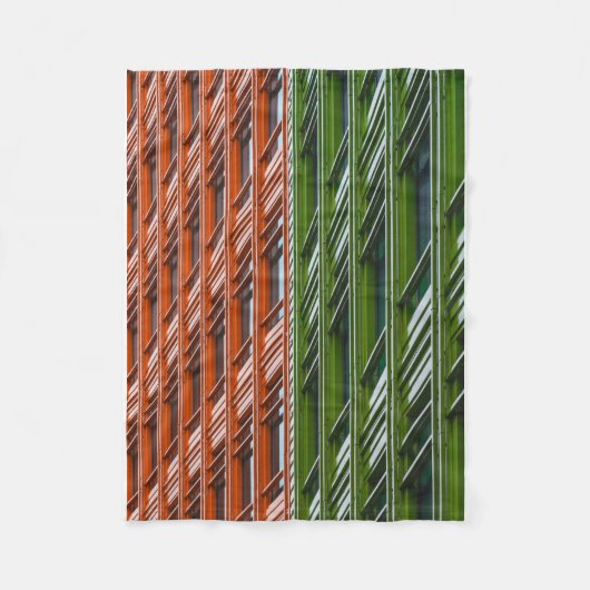 Groene en rode architectuurstructuur fleece deken (Voorkant)