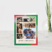 Groene en rode artistiek geschilderde lijst en zev feestdagen kaart (Voorkant)