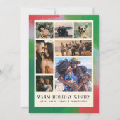 Groene en rode artistiek geschilderde lijst en zev feestdagenkaart (Voorkant)