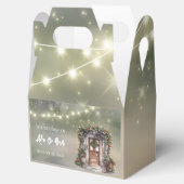 Groene en rode bes versierde deur licht Kerstmis Bedankdoosjes (Geopend)