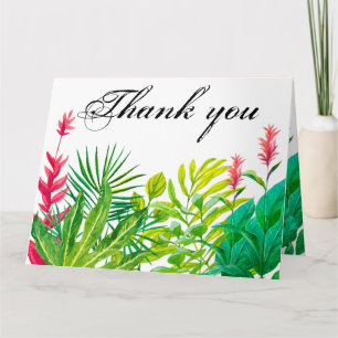 Groene en rode bladeren Dank je Bedankkaart